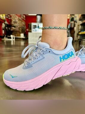 Hoka One One Arahi 7 Running Shoes Womens Size 10 Gray Pink Twilight Comfort